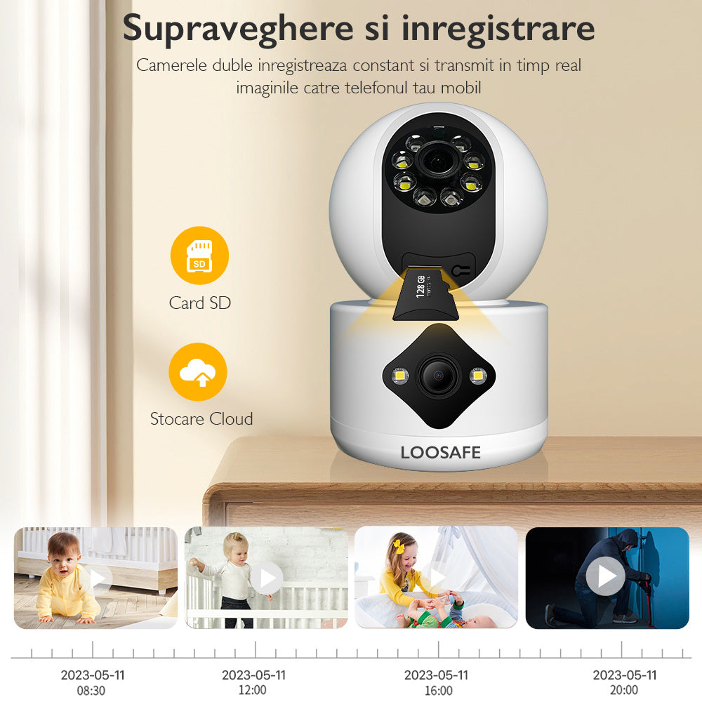 Camera de supraveghere dubla WIFI Loosafe 60DX Pro Camera de supraveghere dubla WIFI Loosafe 60DX Pro